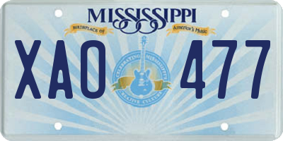 MS license plate XAO477