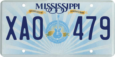MS license plate XAO479