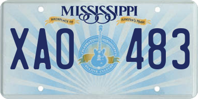 MS license plate XAO483