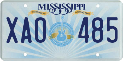 MS license plate XAO485