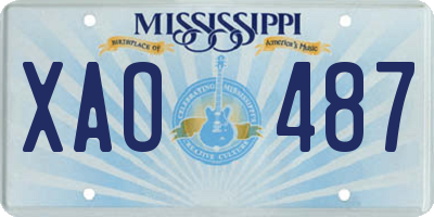 MS license plate XAO487