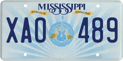 MS license plate XAO489