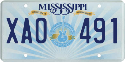 MS license plate XAO491