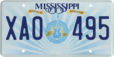 MS license plate XAO495