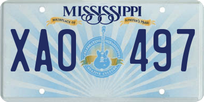 MS license plate XAO497