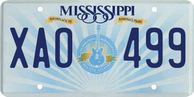 MS license plate XAO499