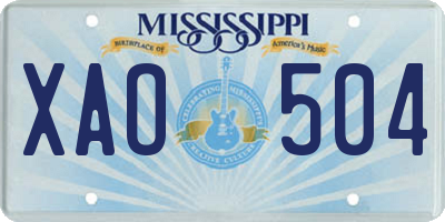 MS license plate XAO504