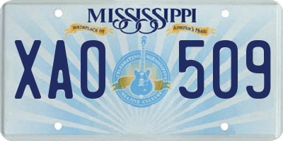 MS license plate XAO509