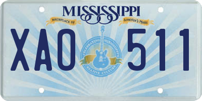 MS license plate XAO511