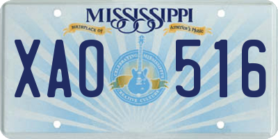 MS license plate XAO516