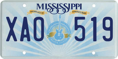 MS license plate XAO519