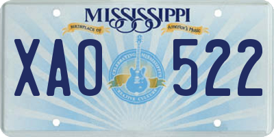MS license plate XAO522