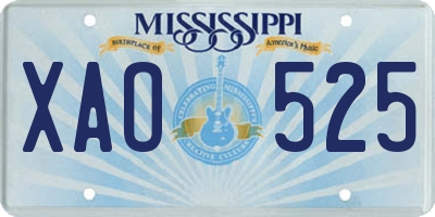 MS license plate XAO525