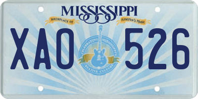 MS license plate XAO526