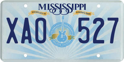 MS license plate XAO527
