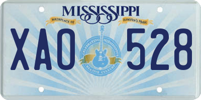MS license plate XAO528