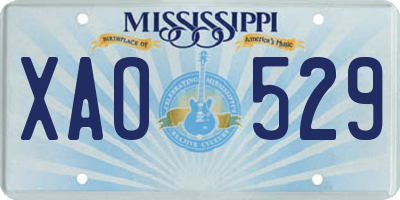 MS license plate XAO529