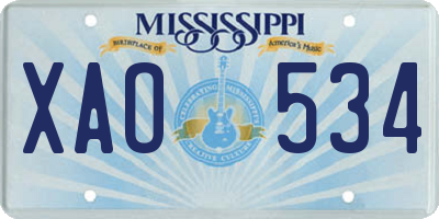 MS license plate XAO534