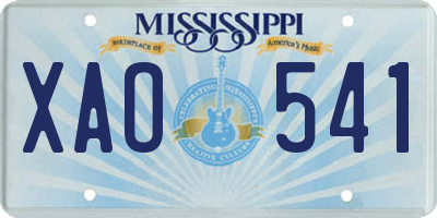 MS license plate XAO541