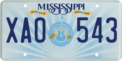 MS license plate XAO543