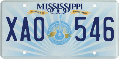 MS license plate XAO546