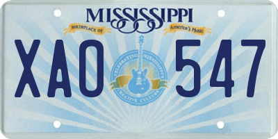 MS license plate XAO547