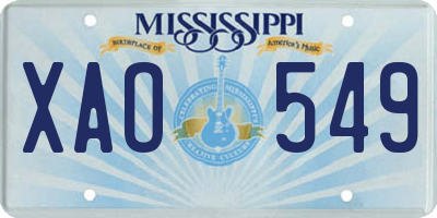 MS license plate XAO549
