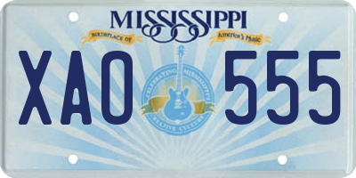 MS license plate XAO555