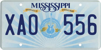 MS license plate XAO556