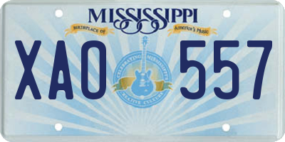 MS license plate XAO557