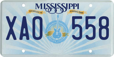 MS license plate XAO558