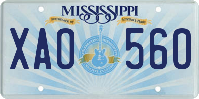 MS license plate XAO560