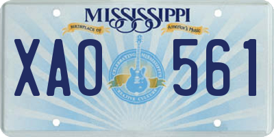 MS license plate XAO561
