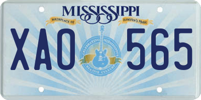 MS license plate XAO565