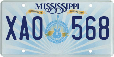 MS license plate XAO568