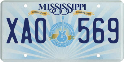 MS license plate XAO569