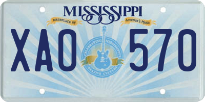 MS license plate XAO570