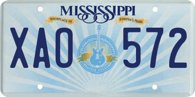 MS license plate XAO572