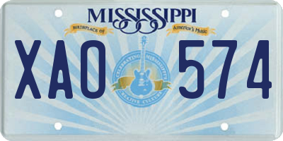 MS license plate XAO574