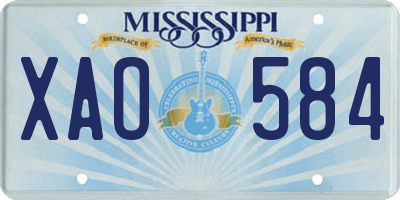 MS license plate XAO584