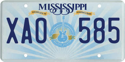 MS license plate XAO585