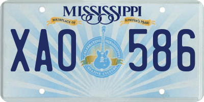 MS license plate XAO586
