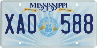 MS license plate XAO588