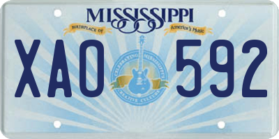 MS license plate XAO592