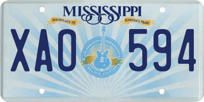 MS license plate XAO594
