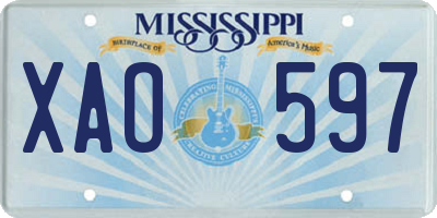 MS license plate XAO597