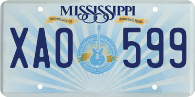 MS license plate XAO599