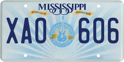 MS license plate XAO606