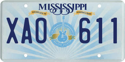 MS license plate XAO611