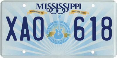 MS license plate XAO618